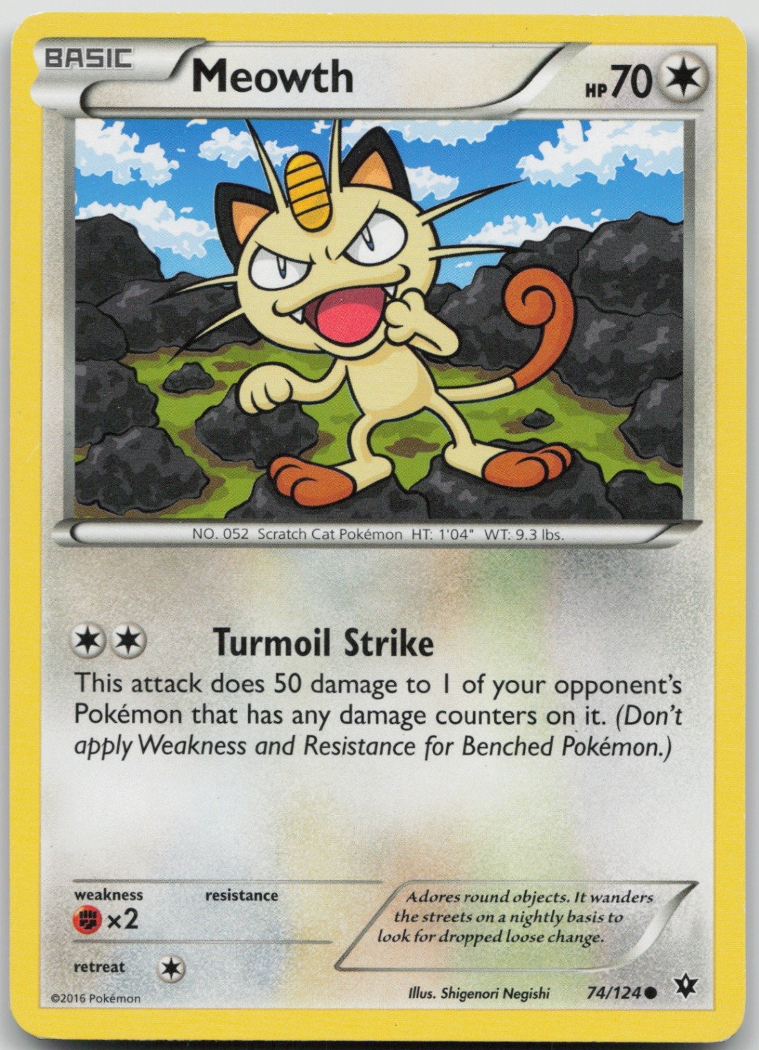 Meowth 74/124 Common XY - Fates Collide LP Normal