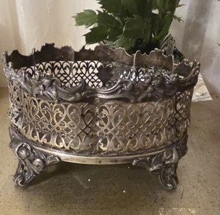 Rare Antique James Dixon & Sons Sheffield Footed Silver Plated Jardiniere 7 1/2"