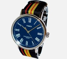 Orologio TIMEX ref. TW2U47300LG Uomo tessuto multicolore quadr. Blu indiglo WR