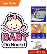 Baby on Board Car Sticker - Character Design, Reflective, Weather-Resistant 0...