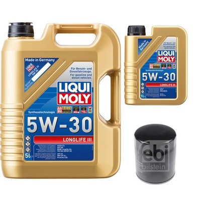 FEBI BILSTEIN Ölfilter 6L Liqui Moly 5W30 Longlife3 für Smart Forfour 454 1.5