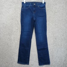 NYDJ Marilyn Straight Jeans Womens 4 Blue Dark Wash Lift Tuck Stretch 28x31