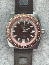 Vintage - Zodiac Sea Dragon, ZO2268 - Men's Watch, Brown/Pink Dial, Brown Band