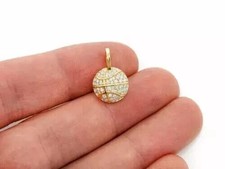1CT Round Diamond Basketball Shape Pendant Lab Created 14K Yellow Gold Plated