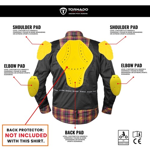 Mens Biker Motorcycle Shirt Jacket Made with Kevlar CE Armour - Picture 4 of 11