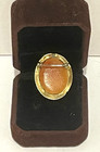 Vintage Yellow Goldtone Hand Carved Italian CAMEO Brooch Pin in Box — photo 6