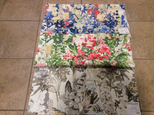 Pindler Fabric Glenock P6418 Squares 27”X 27” Florals In 3 Different Colors New
