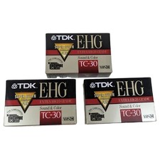 NEW TDK VHS-C Video Cassette 3 Pack TC-30 EHG Extra High Grade Made in Japan