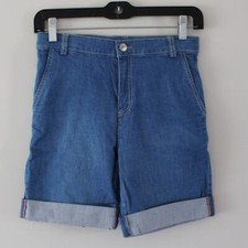 NWT Bonpoint Boys Elyas Cuffed Denim Jean Shorts Bermuda Length 12