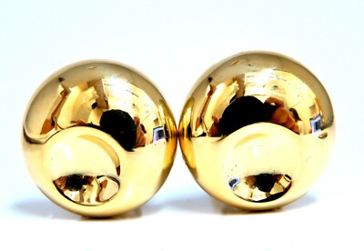 18kt Gold Ohrclips Pandaauge gewölbt **