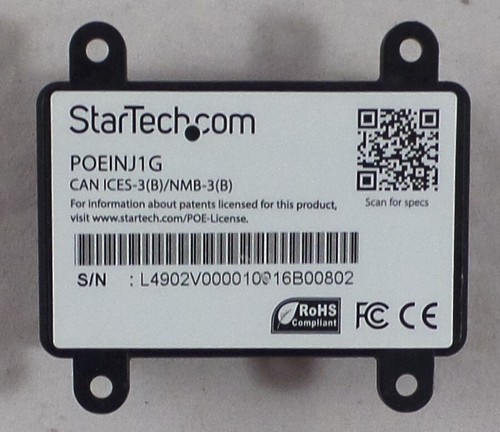Starttech.com 1 Port Gigabit Poe+ Power Over Ethernet Injector 48v 30w
