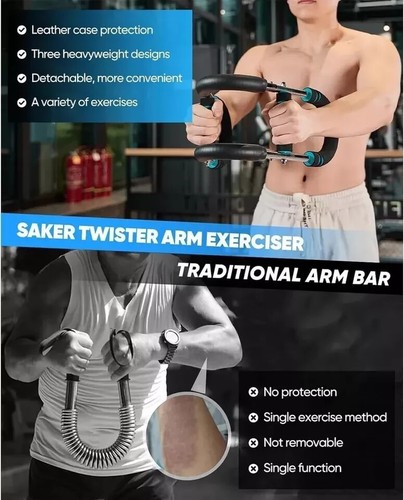 Twister Arm Trainer 40-100Lb Adjustable Chest Workout Equipment Arm Trainer Twis - Picture 2 of 7