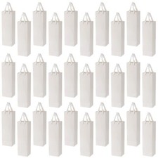 30PCS White Wine Bags 13.8x4.3x3.5 Inch Elegant Paper Gift Bags for Bottles
