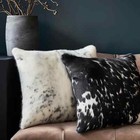 100% Natural Black Cowhide Pillow Cushion Covers Genuine Hair ON Zipper Cushions