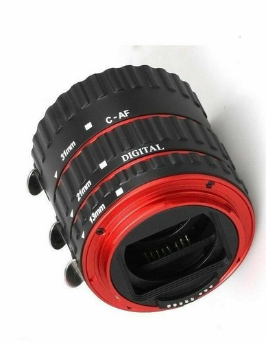 Red Metal Mount Auto Focus Macro Extension Tube/Ring Canon EF-S Lens from Japan - Picture 10 of 12