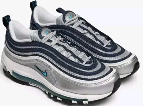 Nike Wmns Air Max 97 OG Metálico Plateado Azul Reino Unido 5 Nuevo en Caja Damas Entrenadores - Imagen 3 de 7