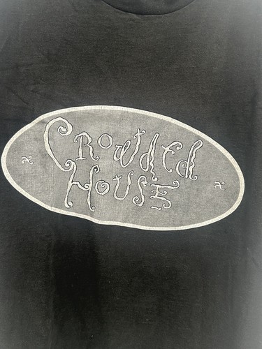 Vintage 1989 Crowded House Tour Concert T-Shirt Fruit Of The Loom Size M/L Black - Picture 6 of 8