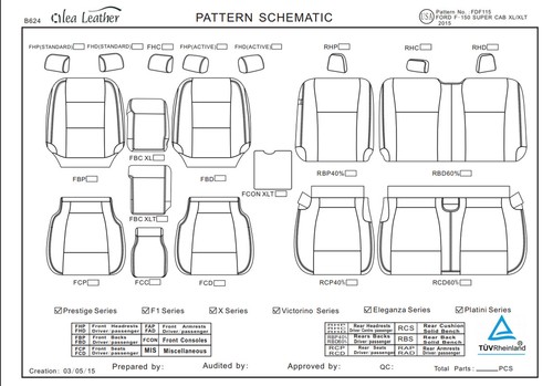 2019-2020 Ford F-150 XL SuperCrew ALEA Black Gray Leather Seat Covers Custom - Picture 11 of 12