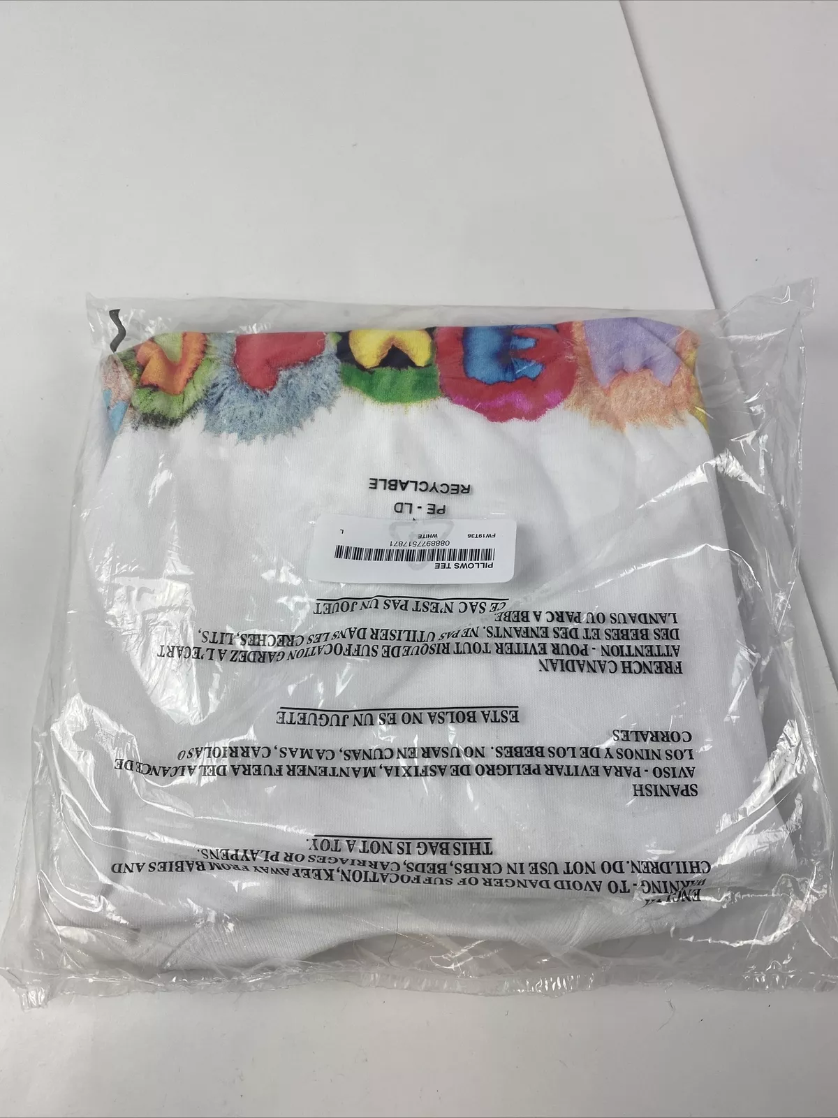 T shirt Supreme Pillows taille Grand BLANC FW19 FW19T36 tout neuf 2019