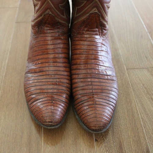 Tony Lama Western Cowboy Boots Tan Leather 6 Womens - Picture 4 of 9