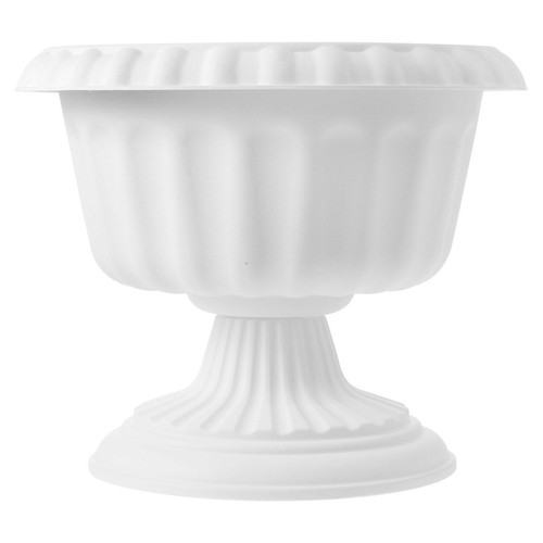 Flower Vase Round Home Decor Plastic White Modern Ornaments Small Free Stand