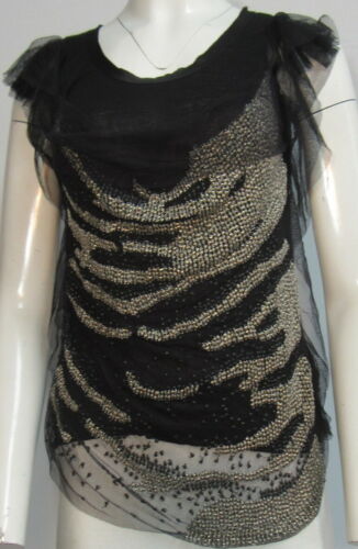 Valentino T-Shirt Couture Beaded Embellished Draped Shirt sz 6 | eBay