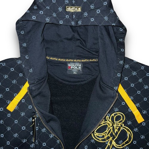 Vintage SOUTHPOLE Hoodie Men XL Rare 90s Y2K EUC AOP Full Zip Skater Streetwear - Picture 2 of 3