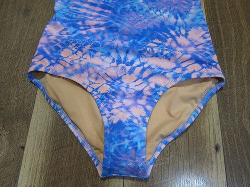 J. Crew Crewcuts CH464 Blue/Orange/Purple Tie Dye 1Pc Ruffle Swimsuit Sz 14 NWT - Picture 3 of 10