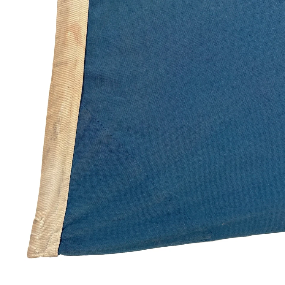 Large Vintage Cotton Sweden Flag Sewn Old Cloth Swedish Textile Art Scandinavian - Image 4 of 4