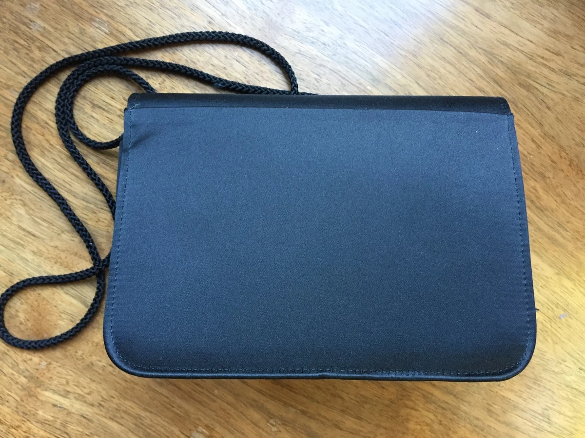 THE TOUCH OF NINA Satin Evening Clutch Purse with Beaded Design on
