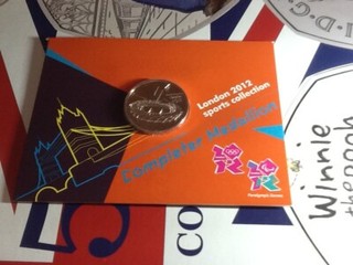 London Olympic 50p completer medallion.in official royal mint card