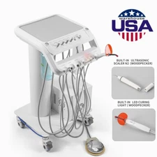 Dental Portable Cart Delivery Unit with Air Compressor LED Curing Light Scaler