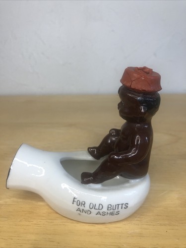 Vtg Baby Sitting on Bed Pan FOR OLD BUTTS and ASHES 3.5" Ashtray / Knick Knack - Picture 5 of 13