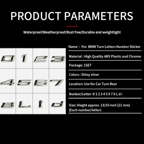 For BMW 7 Series Sticker Car-stylingl Number Car Decal Badge Emblem For 750LI - Picture 2 of 8