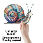 Scandi Snail UV DTF Sticker Transparent Decal