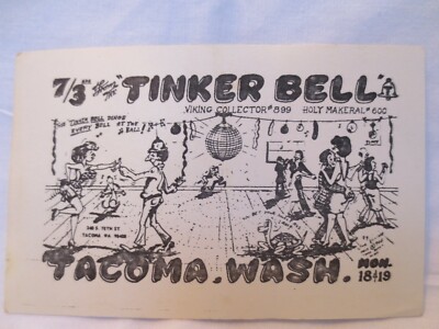 rare qsl cards RARE CB Ham Radio QSL Post Card by Viking #705 late 60's early 70's Tinker  Bell