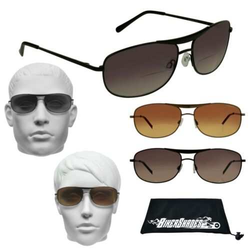 Bifokale Pilotensonnenbrille Sonnenleser Cheaterbrille 1,0 1,5 2,0 2,5 3,0 3,0 3,5 4 - Bild 1 von 18