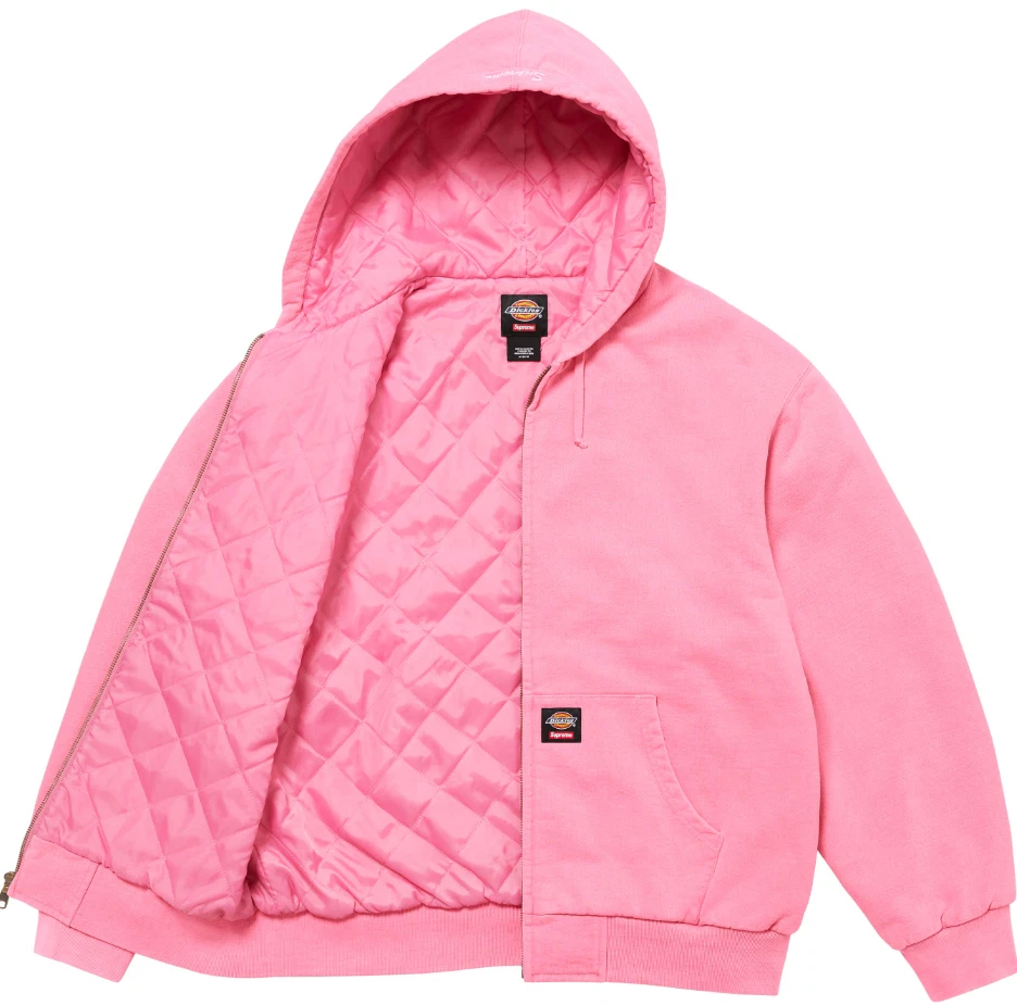 Sweat à capuche matelassé doublé zippé Supreme Dickies   Taille : S   Rose poussiéreux