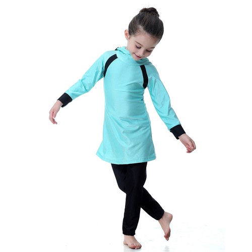 Kids Girls Summer Swimwear Muslim Modest Full Cover Burkini Swimming Beachwear - Picture 220 of 226