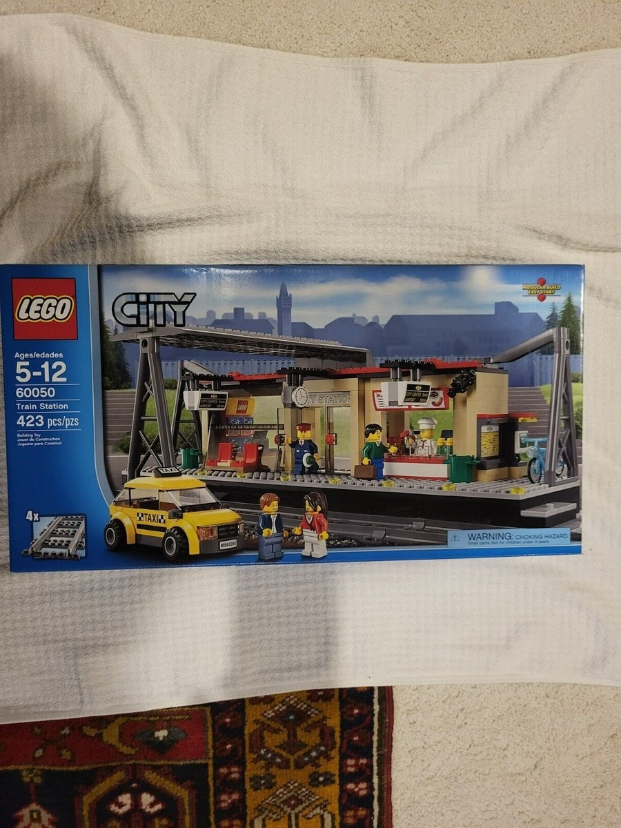LEGO Train Lot 60050 Train Station and 60052 Cargo Train from the 
