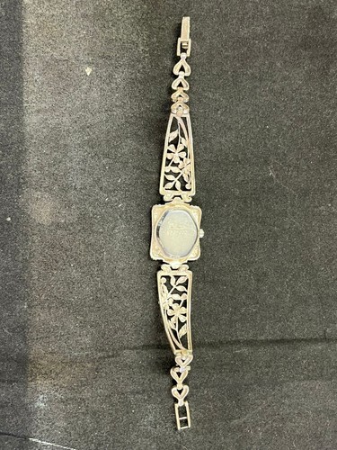 Brooks and Bentley Victorian Flower Watch & Bracelet Set 925 Silver & Marcasite - Imagen 9 de 16