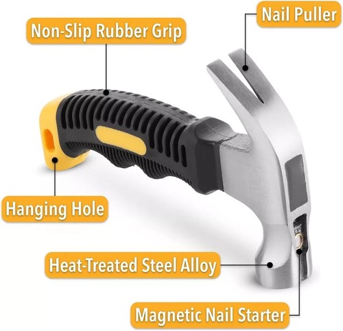 Mr. Pen - Hammer, 8 Unzen, klein, Campingkralle Stubby Tack gelb GESCHICHTE - Bild 3 von 8