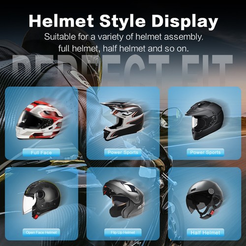 2X FX6 S 6 Fahrer Bluetooth Gegensprechanlage Motorrad Helmet Interphone Headset - Bild 9 von 15