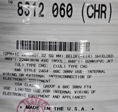 Belden 8312 22/12.5P Multi-Shield Low-Cap EIA RS-232 Computer/Control Cable /5ft