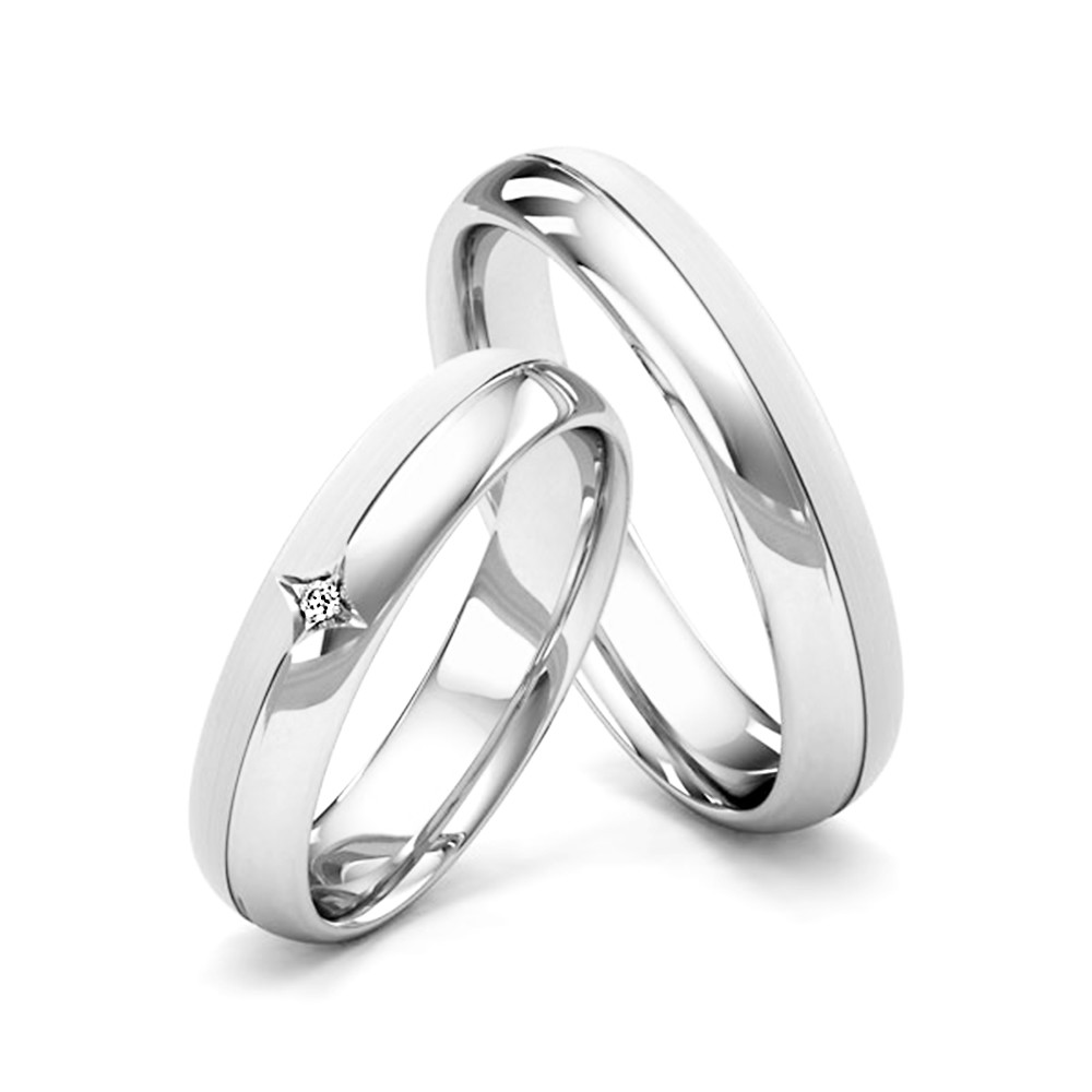 Matching Couple Wedding Rings His and Hers Diamond Set ...