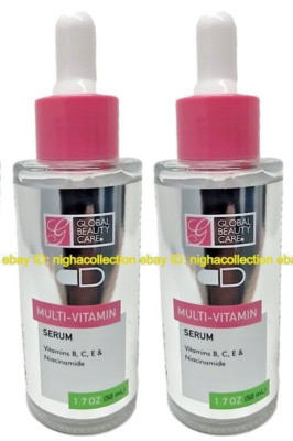 2x GlobalBeauty Care Multi-Vitamin Serum Vitamins B, C, E & Niacinamide 1.7 OzEa