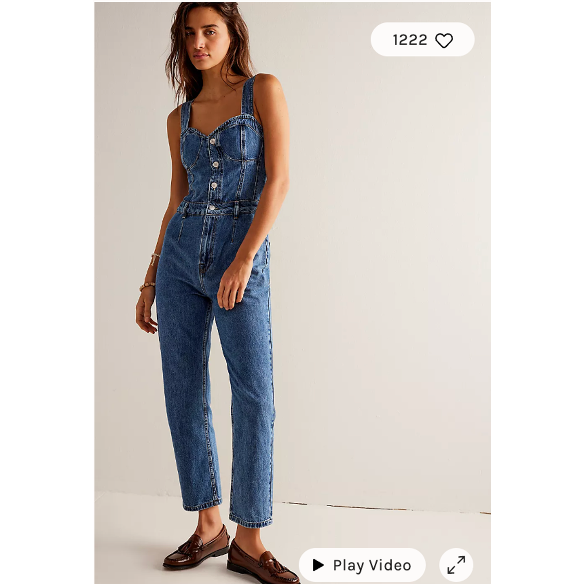 Free People::デニム:S[RESALE] Free People Women's Medium Wash Patchwork Dallas Denim
