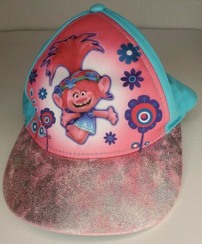 DreamWorks Poppy Trolls Girl's Hat Baseball Cap Pink & Blue Adjustable NEW! - Picture 2 of 8