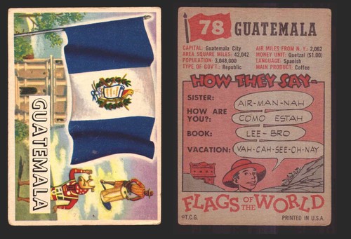 1956 Flaggen der Welt Vintage Sammelkarten Sie wählen Singles #1-#80 Topps - Bild 74 von 75