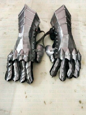 Metal Armor Hands Medieval Templar Steel Gauntlets Medieval
